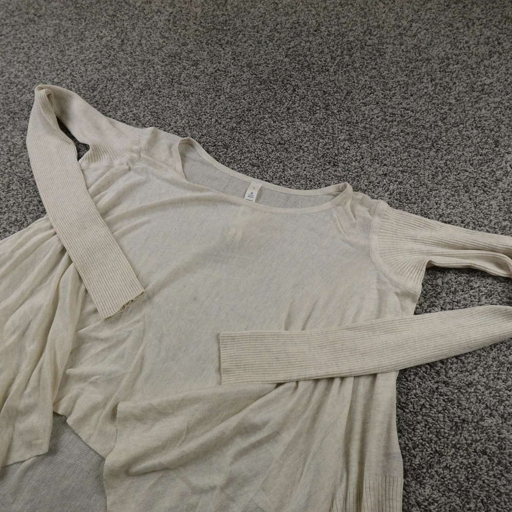 Lululemon Pullover Womens 6 White Silk Blend Lightweight Sweater Drape Shirt Top
